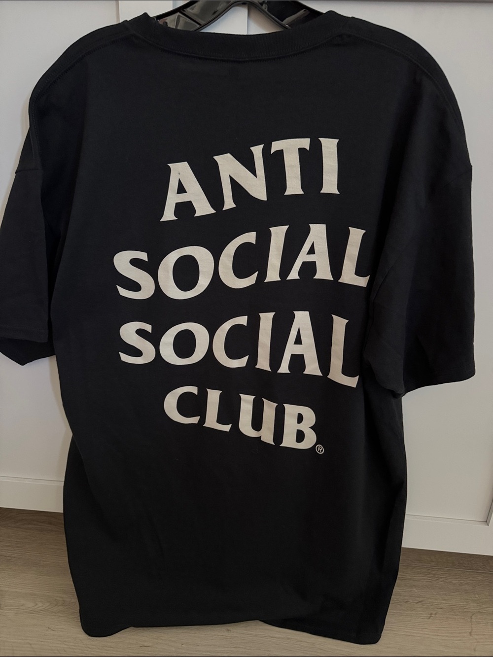 Anti Social Social Club Black Tee with White Logo Chest Print